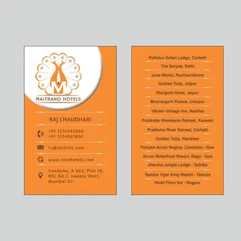 Maitrano Hotels - Business Card Design