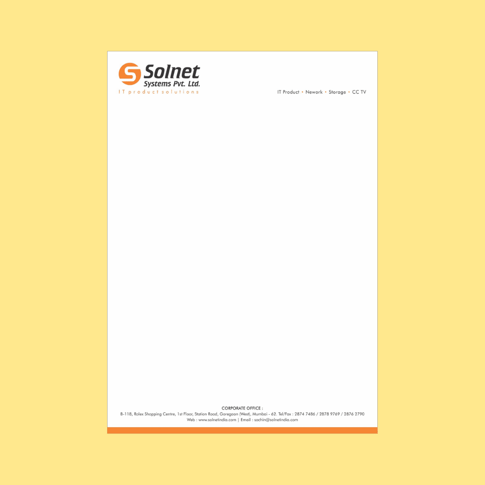 Solnet Systems - Envelope & Stationery Design